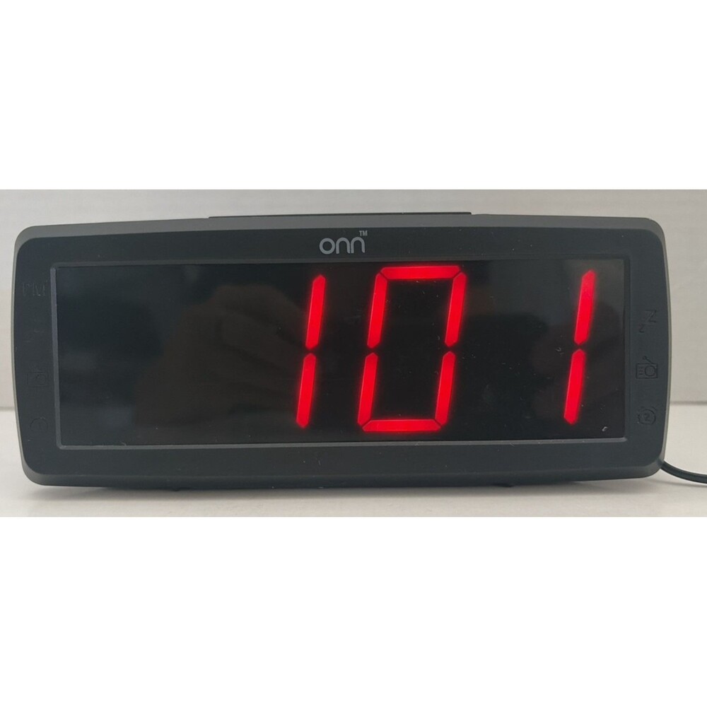 Onn OND19AAA10 AM/FM Digital Alarm Clock Radio Large Red LED Display